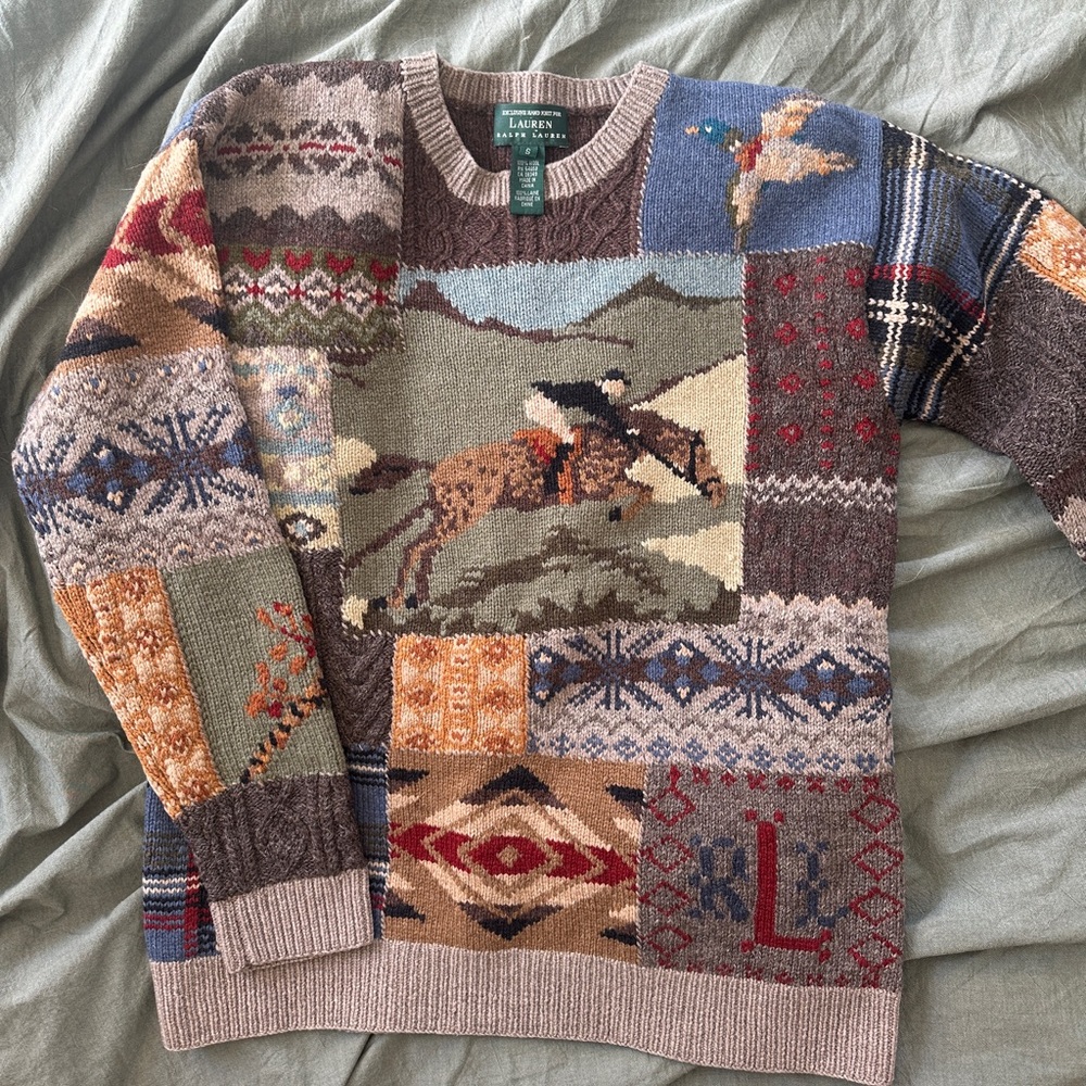 Vintage Ralph Lauren Hand Knit Wool Sweater